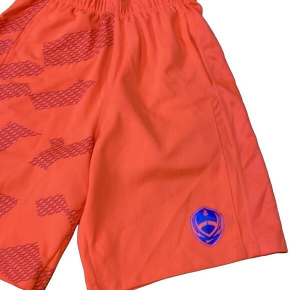 Nike Football Shorts Orange Retro Basketball Turquoise Dri-fit Small - Picture 6 of 12